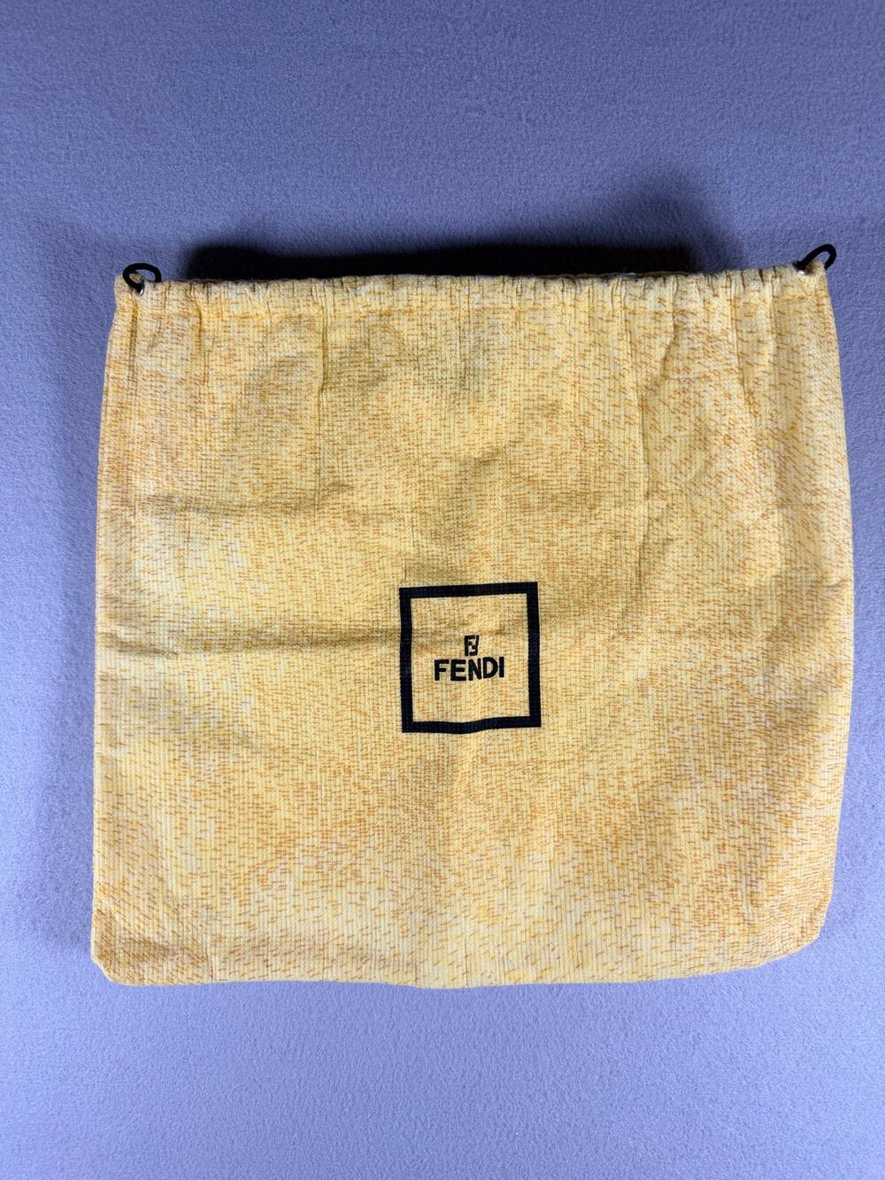 Fendi Yellow Zucca Print Canvas Drawstring Dust Bag Medium